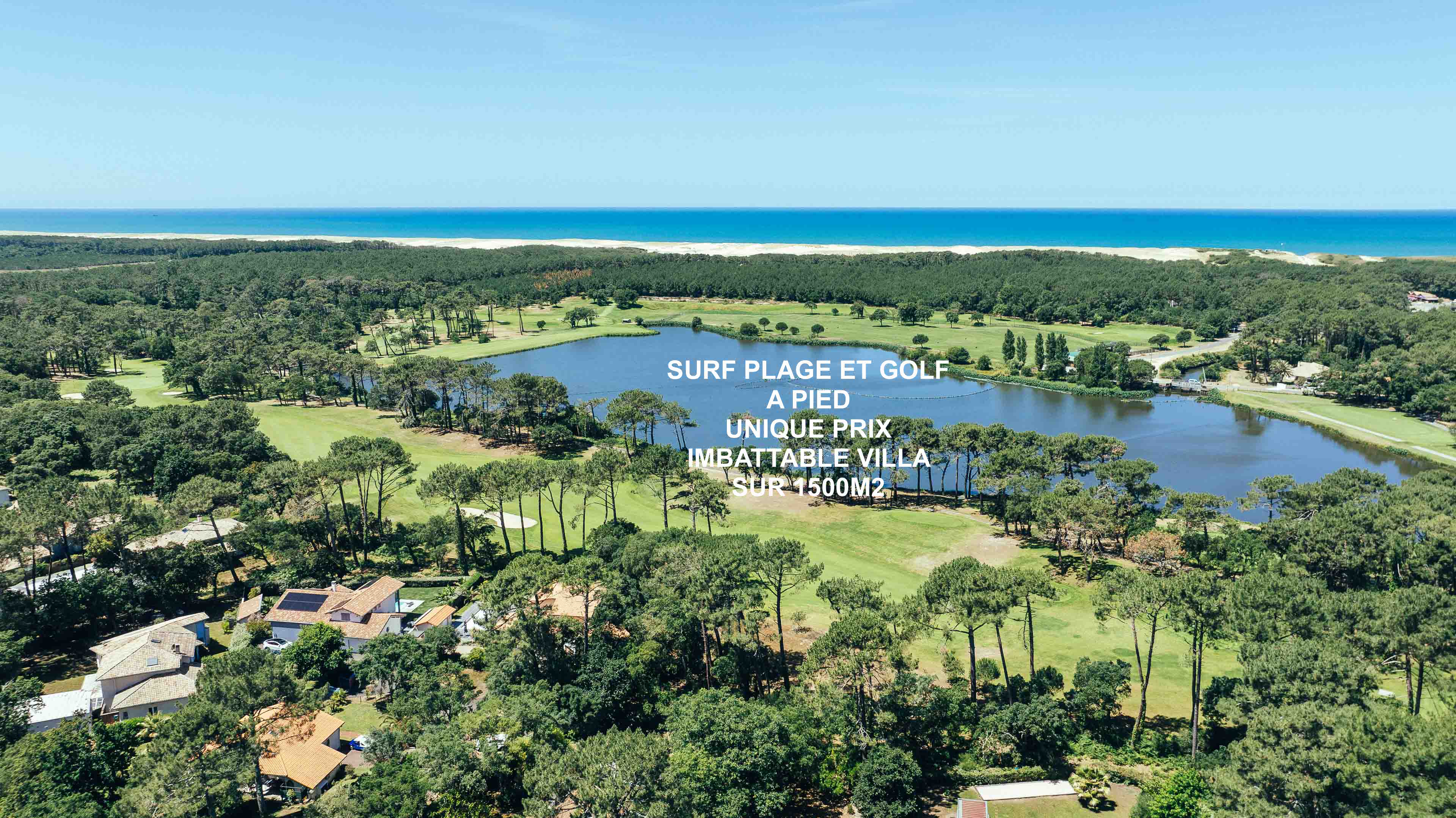 "Rancho Solana Golf Beach House" For Sale Exclusive Sales Mandate Golf de Pinsolle / Soustons Beach, 10km from Hossegor, 3 bed &amp; mezzanine / 2 bath villa on 1500 sq. m. of land boasting direct access to the fairway and the beach via the golfcourse pathway; very quiet, rare opportunity!... &pound; 710,000